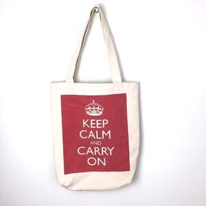 John Lewis Keep Calm and Carry on canvas tote bag